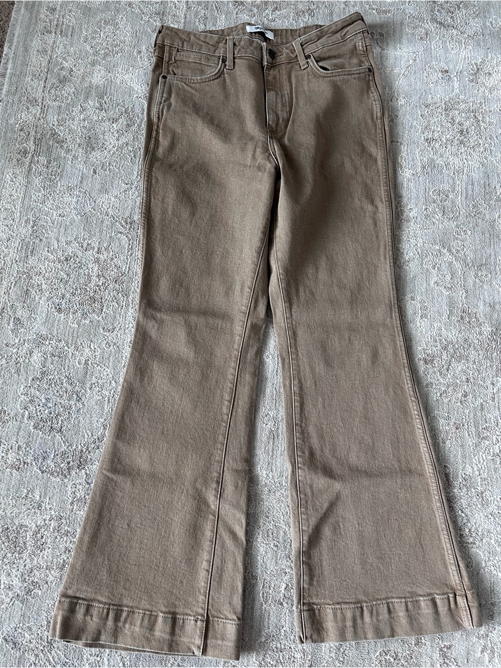 Wrangler Retro Jeans Brown Relaxed Boot Flare Stretch Denim Western Cowboy 32x32